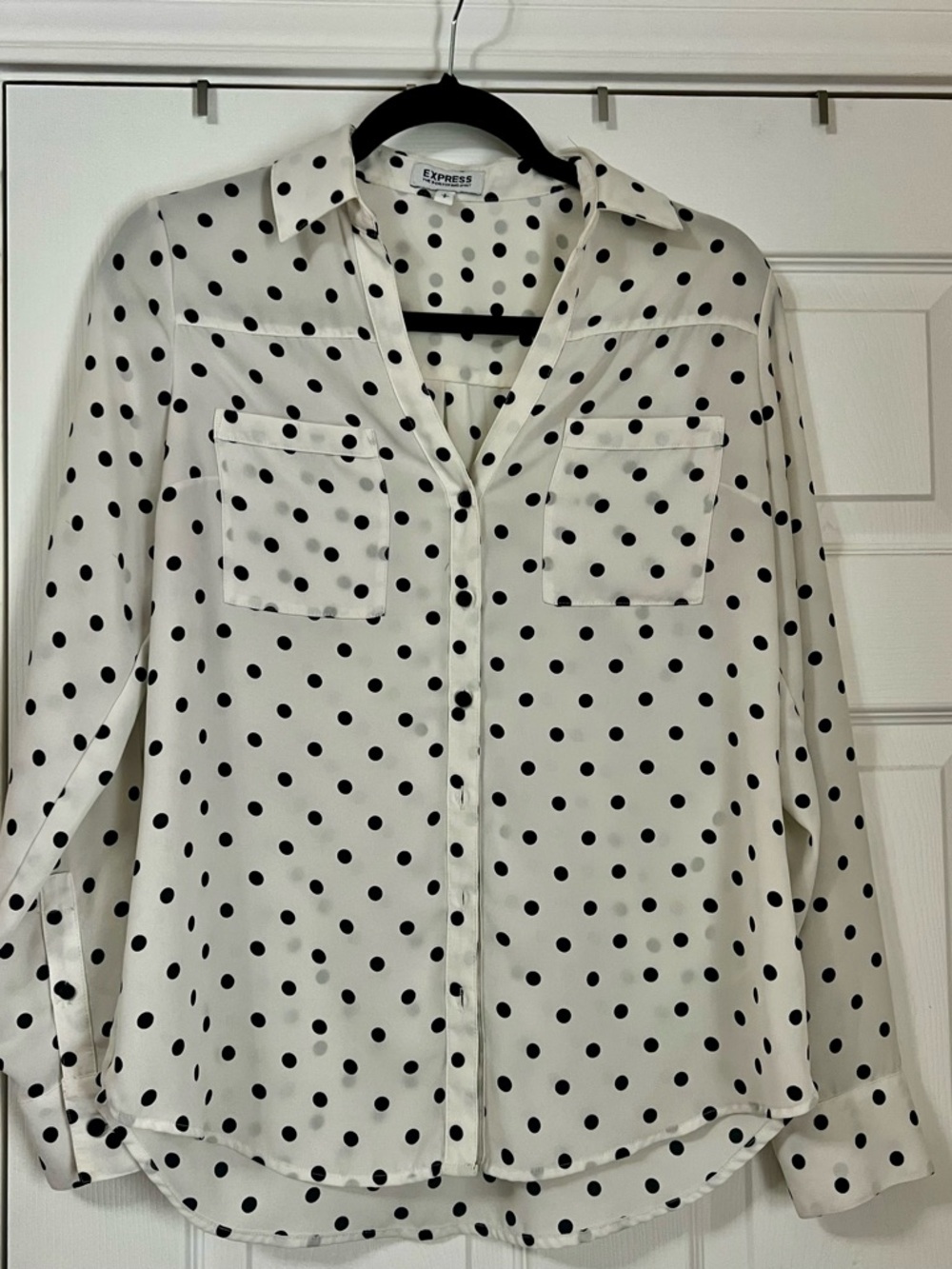 Express Portofino Shirt with Black Polka Dots